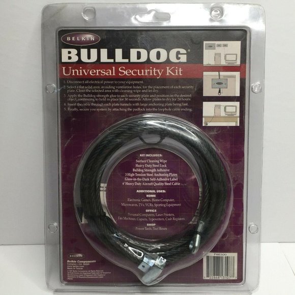 Belkin Bulldog Universal Security Kit Glow In The Dark Heavy Duty Lock Computer - Picture 4 of 7